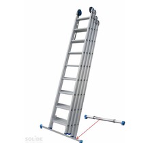 Solide  4-delige professionele schuifladder met stabilisatiebalk, 4 x 8 sporten