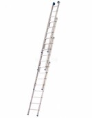 Solide  4-delige professionele schuifladder met stabilisatiebalk, 4 x 8 sporten