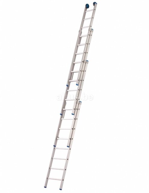 Solide  4-delige professionele schuifladder met stabilisatiebalk, 4 x 8 sporten