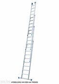 4-delige Solide professionele schuifladder met stabilisatiebalk, 4x9 sporten