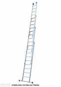 4-delige Solide professionele schuifladder met stabilisatiebalk, 4x10 sporten
