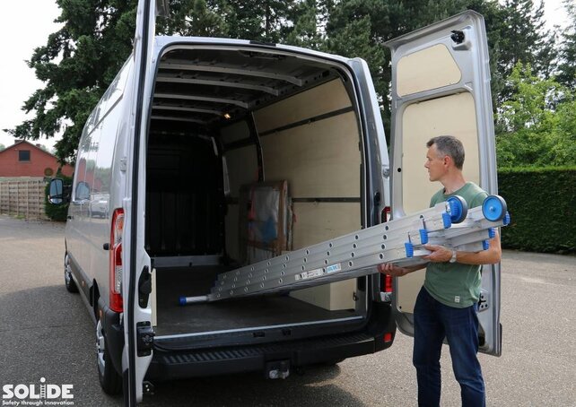4-delige Solide professionele schuifladder met stabilisatiebalk, 4x10 sporten