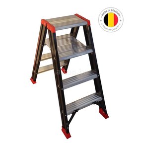Dubbele trapladder 2x4 treden