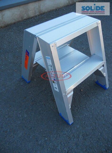 Solide dubbele professionele trapladder model DT 2x2 treden