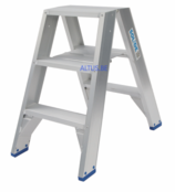 Solide dubbele professionele trapladder model DT 2x3 treden