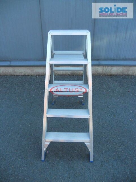 Solide dubbele professionele trapladder model DT 2x5 treden