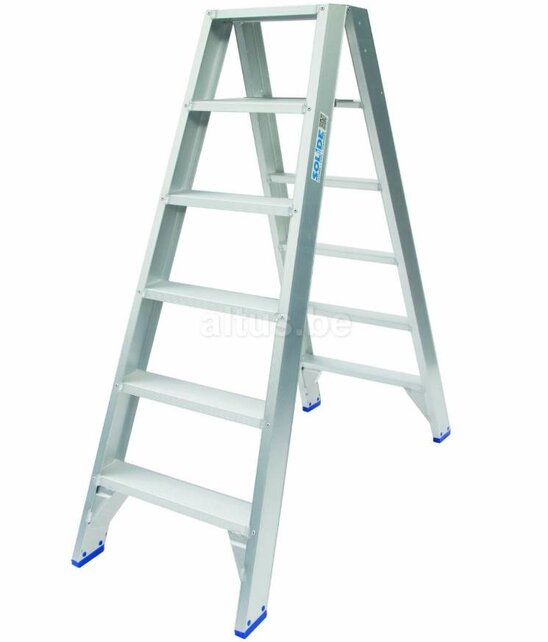 Solide dubbele professionele trapladder model DT 2x6 treden