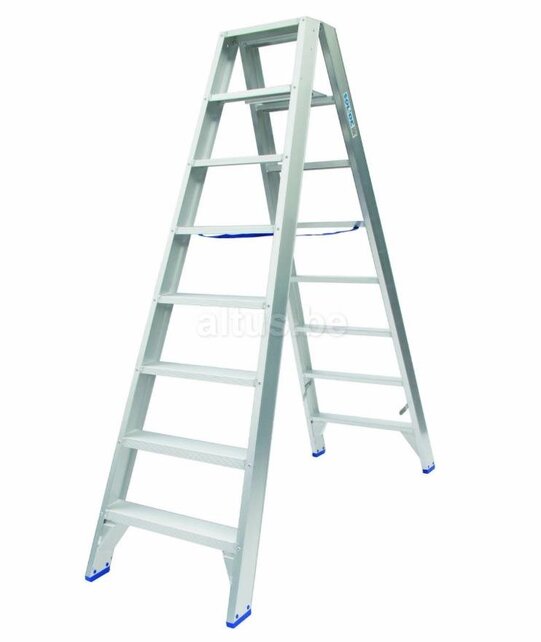 Solide dubbele professionele trapladder model DT 2x8 treden