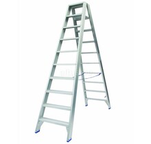 Solide dubbele professionele trapladder model DT 2x10 treden