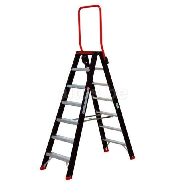 Altrex Taurus dubbele trapladder 2 x 7 treden met inklapbare steunbeugel