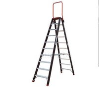 Taurus dubbele trapladder 2 x 10 treden met inklapbare steunbeugel