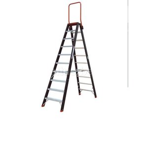 Taurus dubbele trapladder 2 x 10 treden met inklapbare steunbeugel