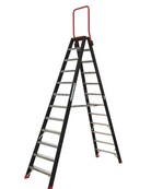 Altrex taurus dubbele trapladder 2x12 treden met inklapbare steunbeugel