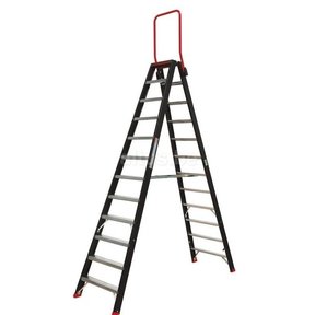 Taurus dubbele trapladder 2x12 treden met inklapbare steunbeugel