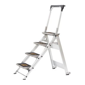 4 treden 90 cm stahoogte Safety Step inklapbaar