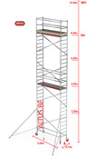 RS-41 Tower 0.75m B x 2.45m L x 8.20m Vh = 10.20 wh traditionele opbouw