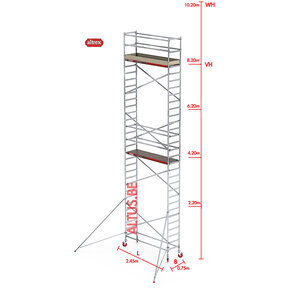 RS-41 Tower 0.75m B x 2.45m L x 8.20m Vh = 10.20 wh traditionele opbouw