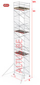 RS-42 Tower 1.35m B x 2.45m L x 12.20m Vh = 14.20 wh traditionele opbouw