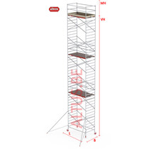 RS-42 Tower 1.35m B x 2.45m L x 12.20m Vh = 14.20 wh traditionele opbouw