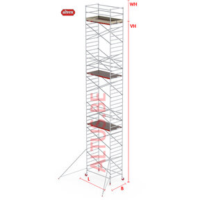 RS-42 Tower 1.35m B x 2.45m L x 12.20m Vh = 14.20 wh traditionele opbouw