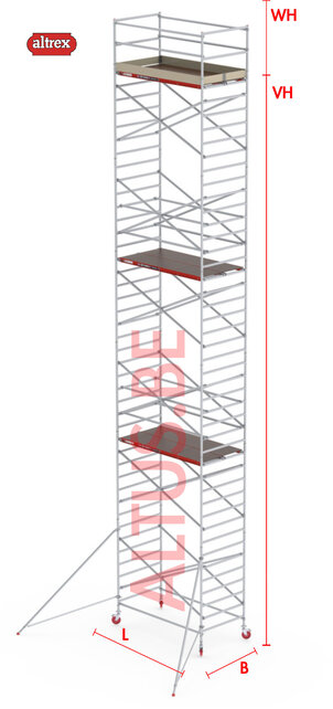 RS-42 Tower 1.35m B x 2.45m L x 12.20m Vh = 14.20 wh traditionele opbouw