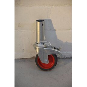 RS 4 TOWER rubber wiel 125mm met rem per 4 stuks