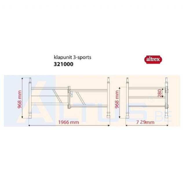 Altrex RS5 tower onderdelen klap unit 3-sports