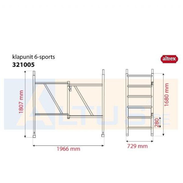 Altrex RS5 tower onderdelen klap unit 6-sports