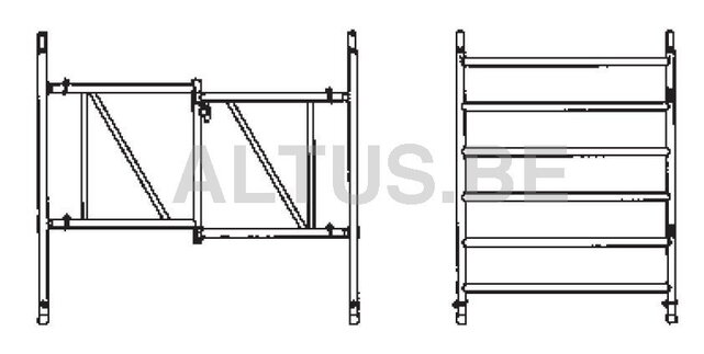 Altrex RS5 tower onderdelen klap unit 6-sports telescopisch 135