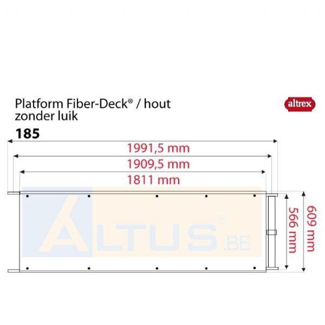 Altrex RS5 tower onderdelen platform zonder luik hout 1.85m