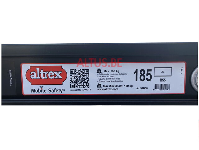 Altrex RS5 tower onderdelen platform zonder luik hout 1.85m