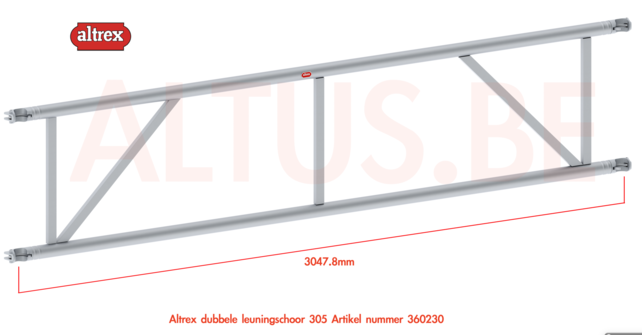 Altrex RS5 tower onderdelen dubbele leuningschoor 3.05m