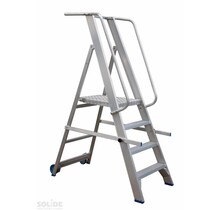Solide industriële plooibare mobiele magazijntrap 4 treden