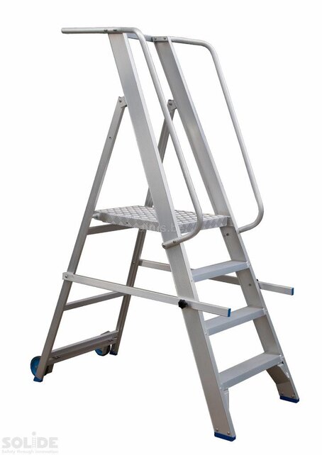Solide industriële plooibare mobiele magazijntrap 4 treden