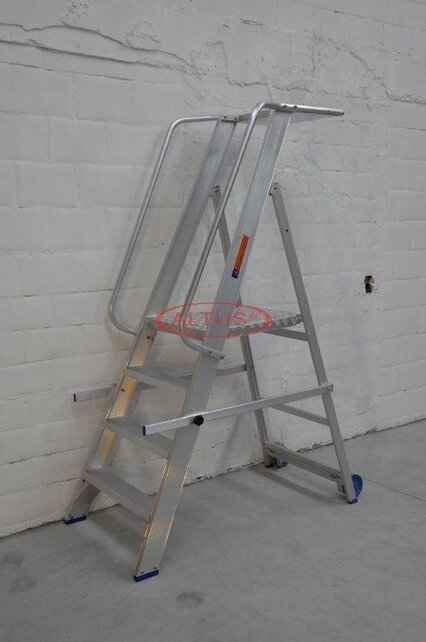 Solide industriële plooibare mobiele magazijntrap 4 treden