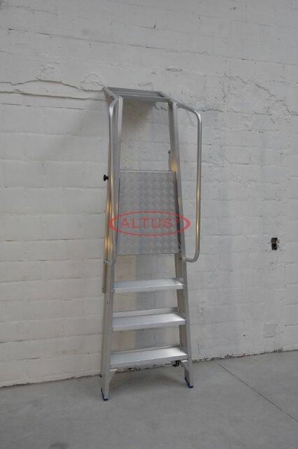 Solide industriële plooibare mobiele magazijntrap 4 treden