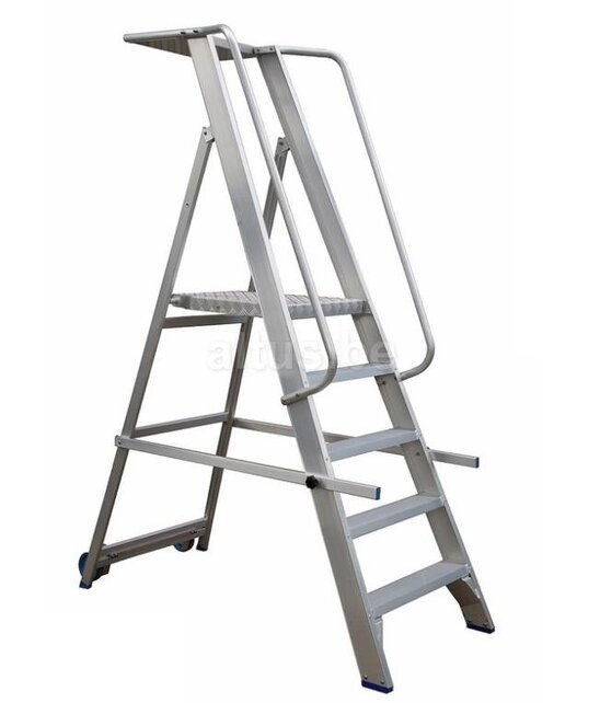 Solide industriële plooibare mobiele magazijntrap 5 treden
