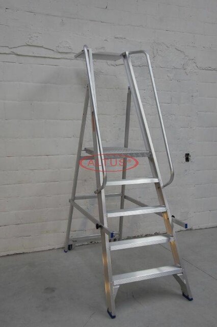 Solide industriële plooibare mobiele magazijntrap 5 treden