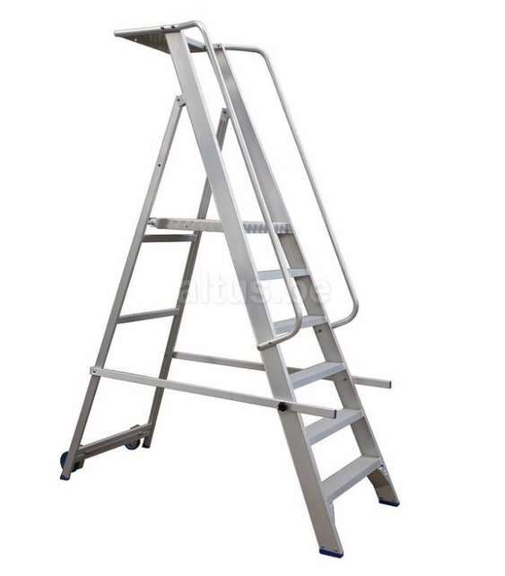 Solide industriële plooibare mobiele magazijntrap 6 treden