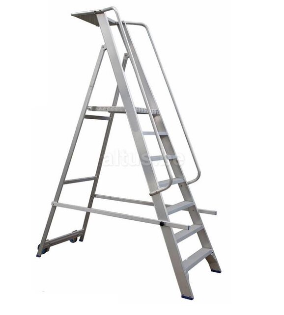 Solide industriële plooibare mobiele magazijntrap 7 treden