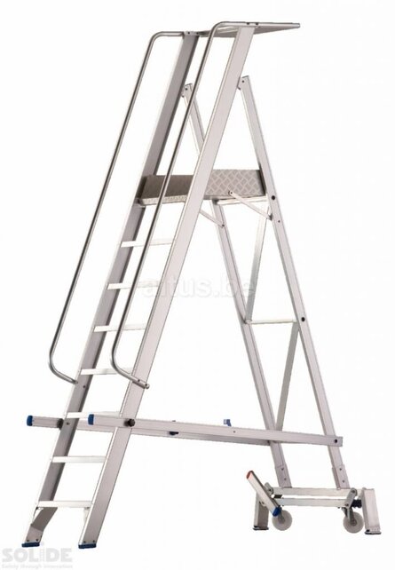 Solide industriële plooibare mobiele magazijntrap 8 treden