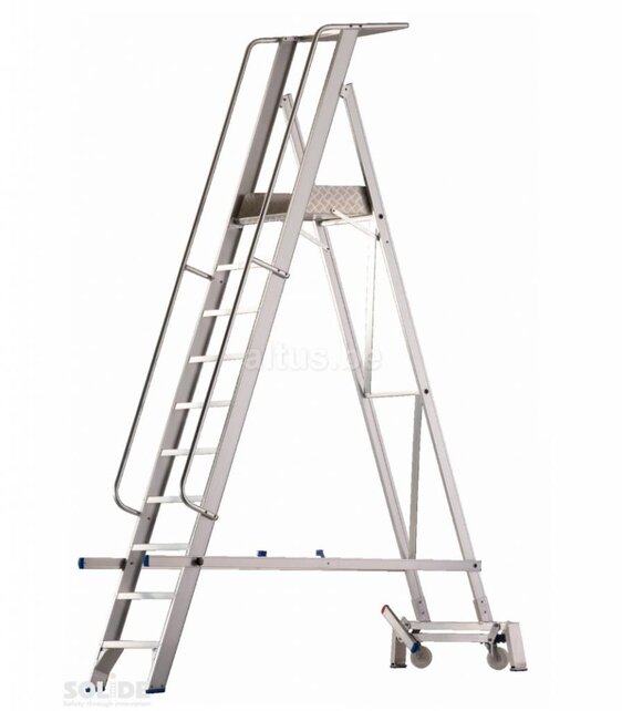 Solide industriële plooibare mobiele magazijntrap 10 treden