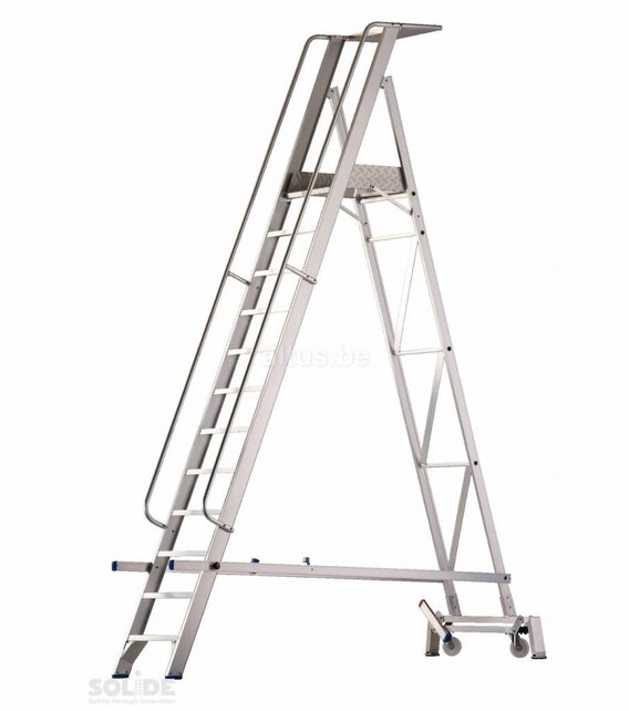 Solide industriële plooibare mobiele magazijntrap 12 treden