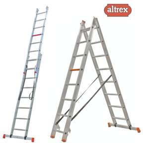 2-delige reformladder 2x 8 treden  2.05 - 3.65m