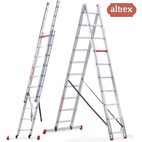2-delige reformladder 2x10 treden 2.55 - 4.65m