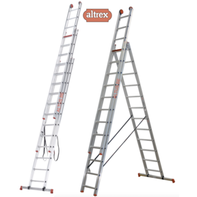 3-delige reformladder 3x12 treden 3.10 - 7.65m