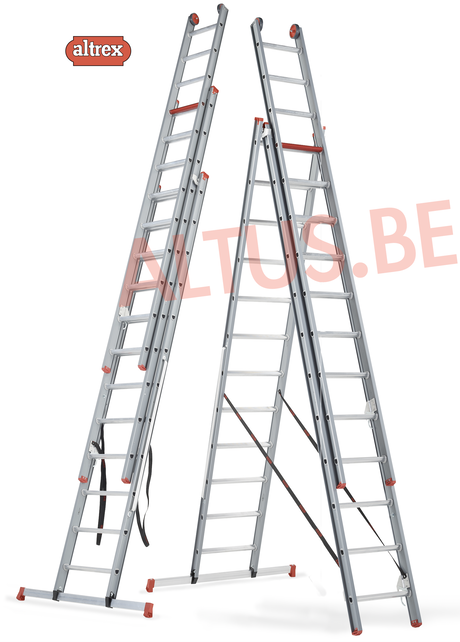 Altrex atlantis 3-delig reformladder  3x12 treden