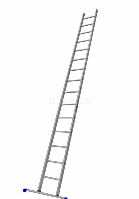 Solide semi-professionele enkel rechte ladder model SA 15 treden met stabiliteitsbalk