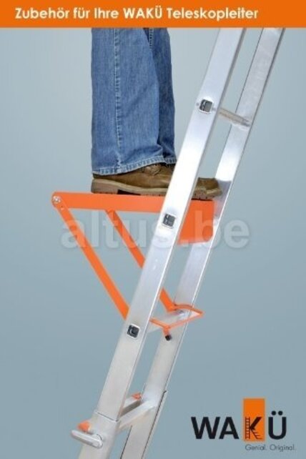 WAKU telescoopladder ladderbank oranje