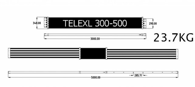 Telescopisch professioneel platform telexl 3.00-5.00m in-uitschuifbaar